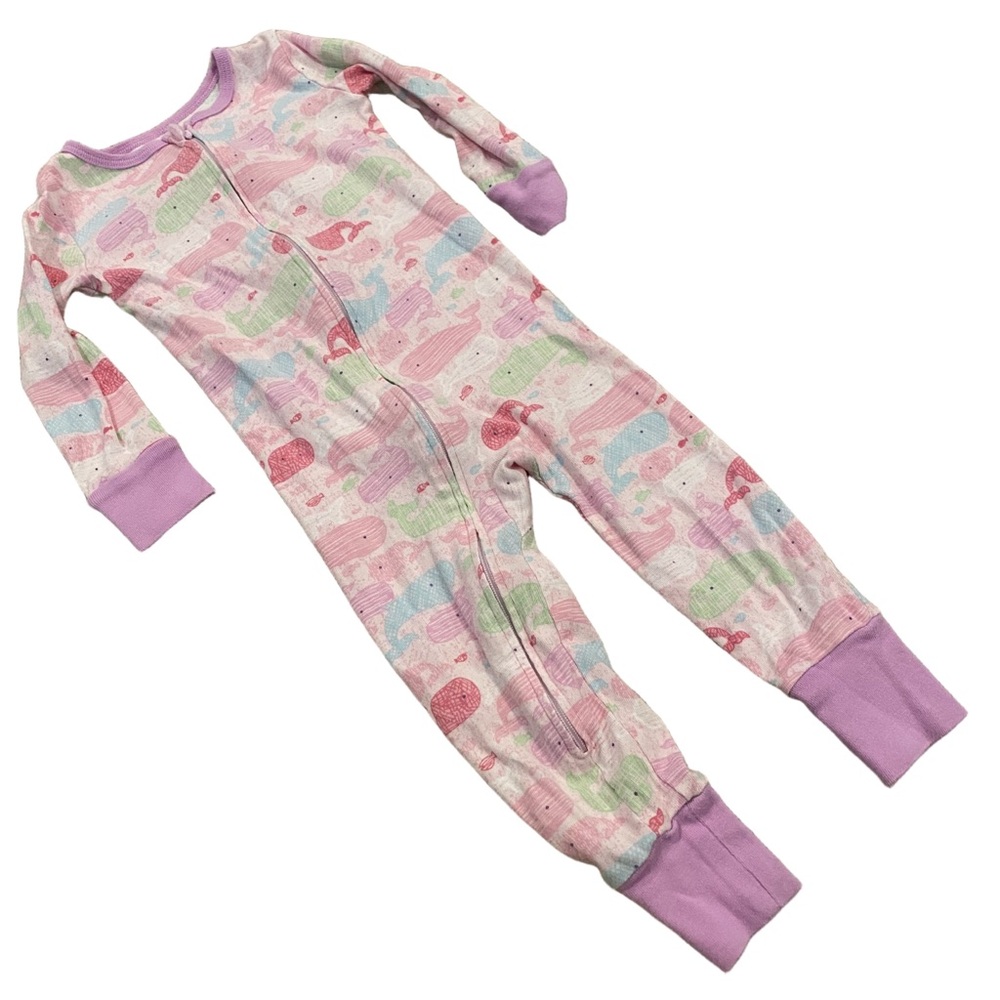 Kids Headquarters 2yr Romper PJs Sleeper Zip Up Pink Whales Clothing 4/$20 🛑